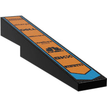 Part 4569pb001 - Slope 10 6 x 1 with Orange and Dark Azure Pointed Stripe and 'Hilton', 'alteryx', 'DELL', 'vmware', 'webex', 'CNBC', 'OKX' and 'PIRELLI' Logos Pattern