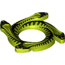 Part 98342pb01 - Ring 4 x 4 with 2 x 2 Hole and 4 Snake Head Ends and Black and Dark Green Scales Snake Pattern (Ninjago Spinner Crown)