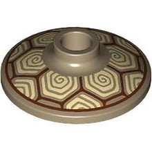Part 4740pb023 - Dish 2 x 2 Inverted (Radar) with Turtle Shell with Reddish Brown Hexagons and Tan Spirals Pattern