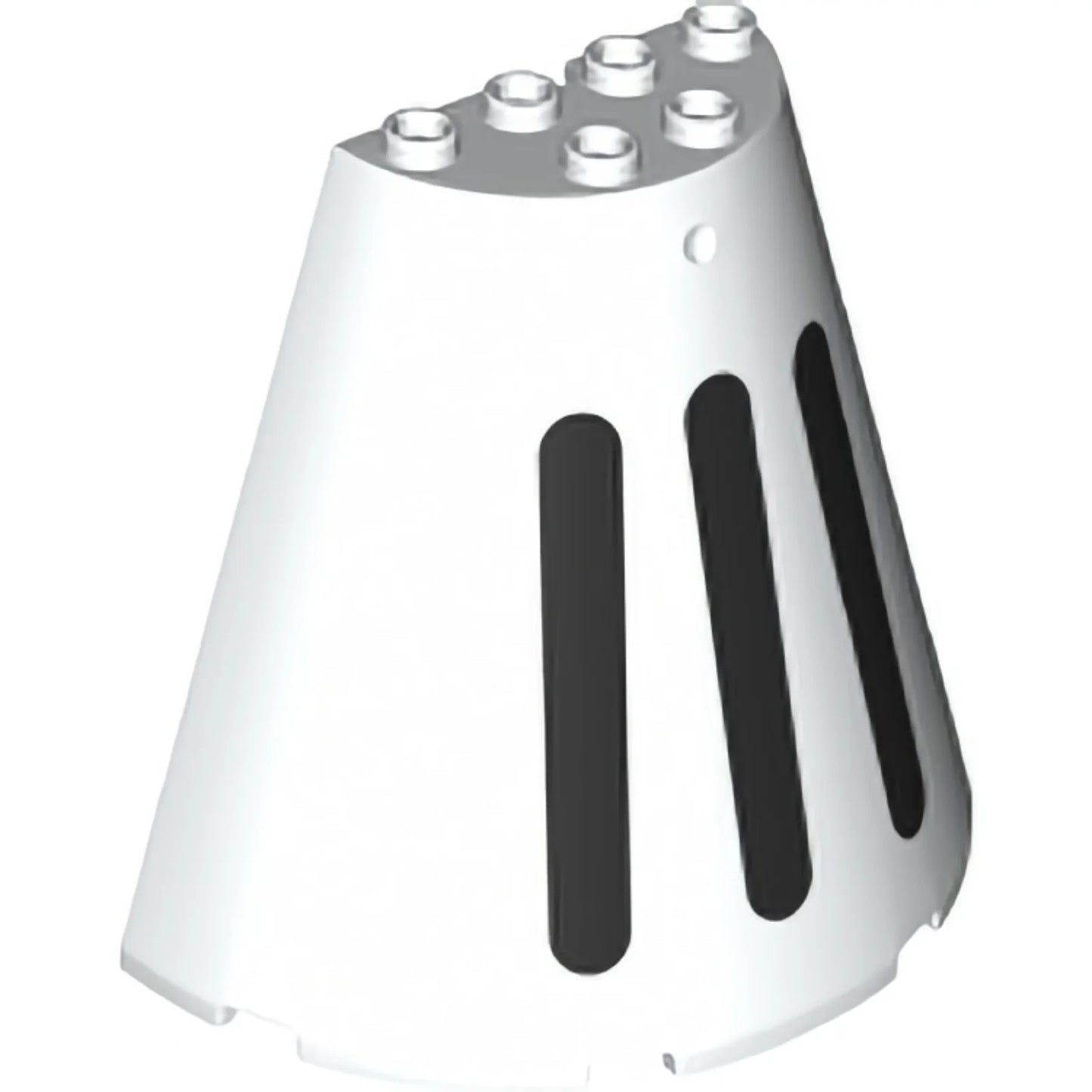 Part 47543pb10 - Cone Half 8 x 4 x 6 with 3 Black Stripes Pattern (SW D-O Head Top)