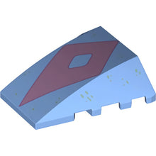 Part 47753pb106 - Wedge 4 x 4 Triple Curved No Studs with Metallic Light Blue Spots, Metallic Pink Diamond with Cutout Pattern (Bruni)