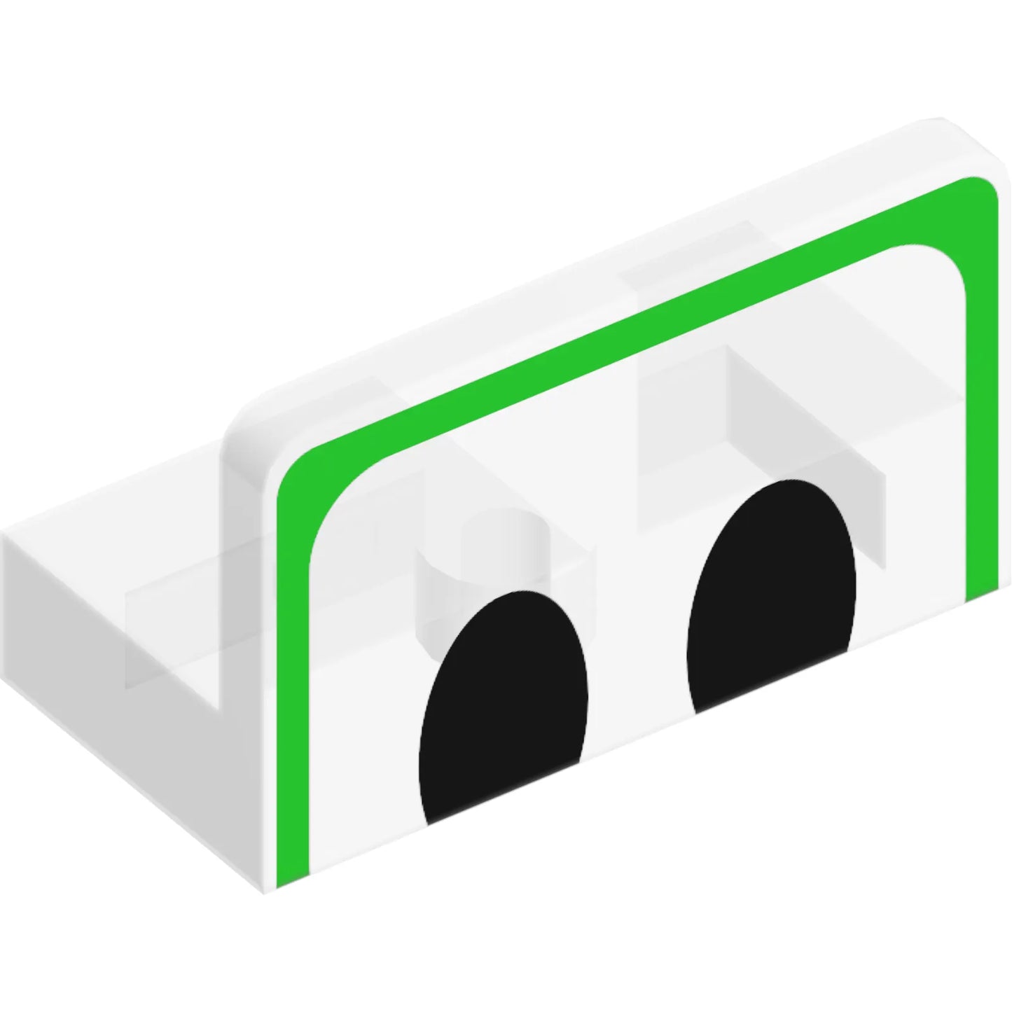 Part 4865pb115 - Panel 1 x 2 x 1 with Black Yoshi Eyes and Bright Green Outline Pattern