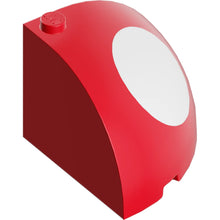 Part 49612pb01 - Brick, Round Corner 4 x 4 x 2 2/3 Dome Top with White Circle Pattern (Super Mario Piranha Plant Section)