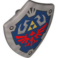 Part 4972pb01 - Minifigure, Shield Quadrilateral with Dark Blue Background, Gold Triforce Triangles and Red Loftwing Pattern (The Legend of Zelda Hylian Shield)