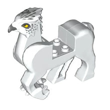 Part 50100c01pb02 - Hippogriff Body with Dark Bluish Gray Beak, Dark Bluish Gray and Silver Feathers, and Bright Light Orange Eyes Pattern