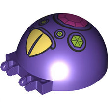 Part 50747pb16 - Windscreen 6 x 6 x 3 Canopy Half Sphere with Dual 2 Fingers with Dark Pink and Lime Jewels with Large Yellowed Teeth Pattern