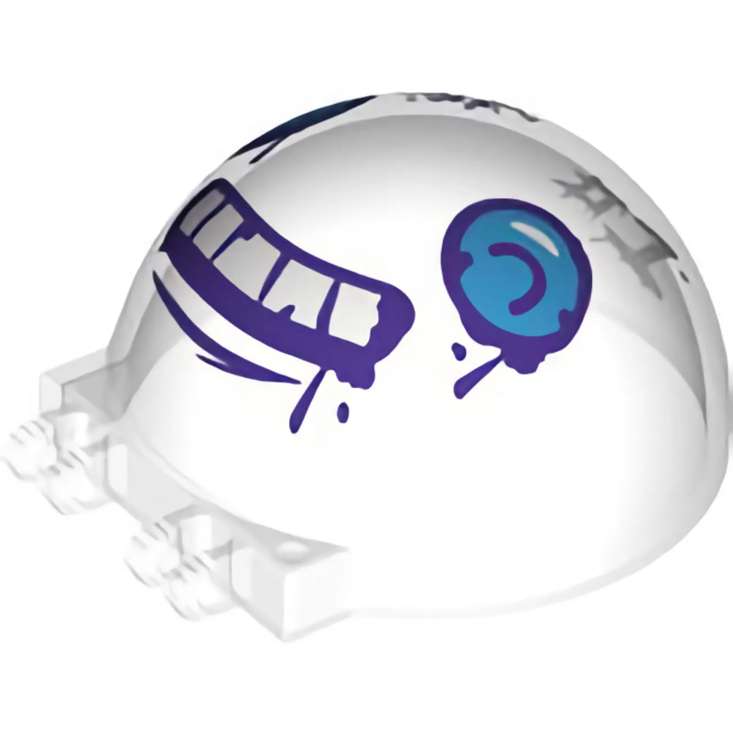 Part 50747pb17 - Windscreen 6 x 6 x 3 Canopy Half Sphere with Dual 2 Fingers with Dark Azure Eyes, White Teeth with Dark Purple Outline, 'WHAT SUB?' and "#1" Pattern