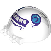 Part 50747pb17 - Windscreen 6 x 6 x 3 Canopy Half Sphere with Dual 2 Fingers with Dark Azure Eyes, White Teeth with Dark Purple Outline, 'WHAT SUB?' and "#1" Pattern