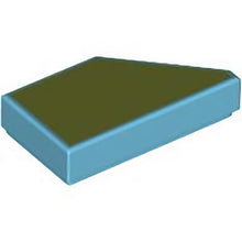 Part 5091pb001 - Tile, Modified 1 x 2 Wedge Left with Olive Green Surface Pattern
