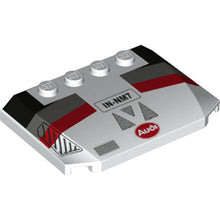Part 52031pb140 - Wedge 4 x 6 x 2/3 Triple Curved with 'IN-NM7' Oval Audi Logo and Black, Dark Bluish Gray and Red Racing Stripes Pattern