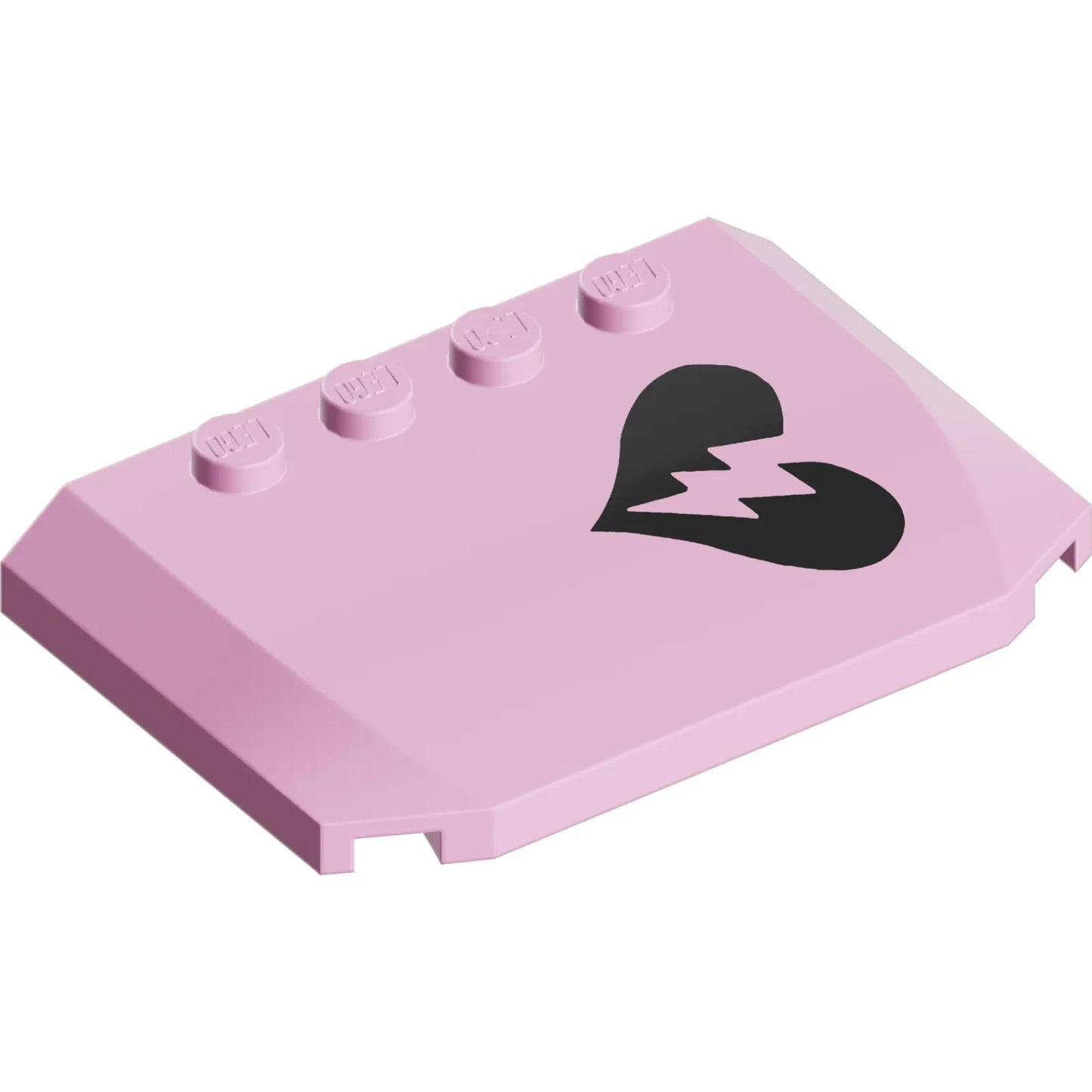 Part 52031pb204 - Wedge 4 x 6 x 2/3 Triple Curved with Black Split Broken Heart Pattern