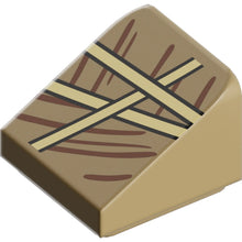Part 54200pb091 - Slope 30 1 x 1 x 2/3 with Cloth, Tan Rope and Straps Pattern 1 (Zongzi in Bamboo)