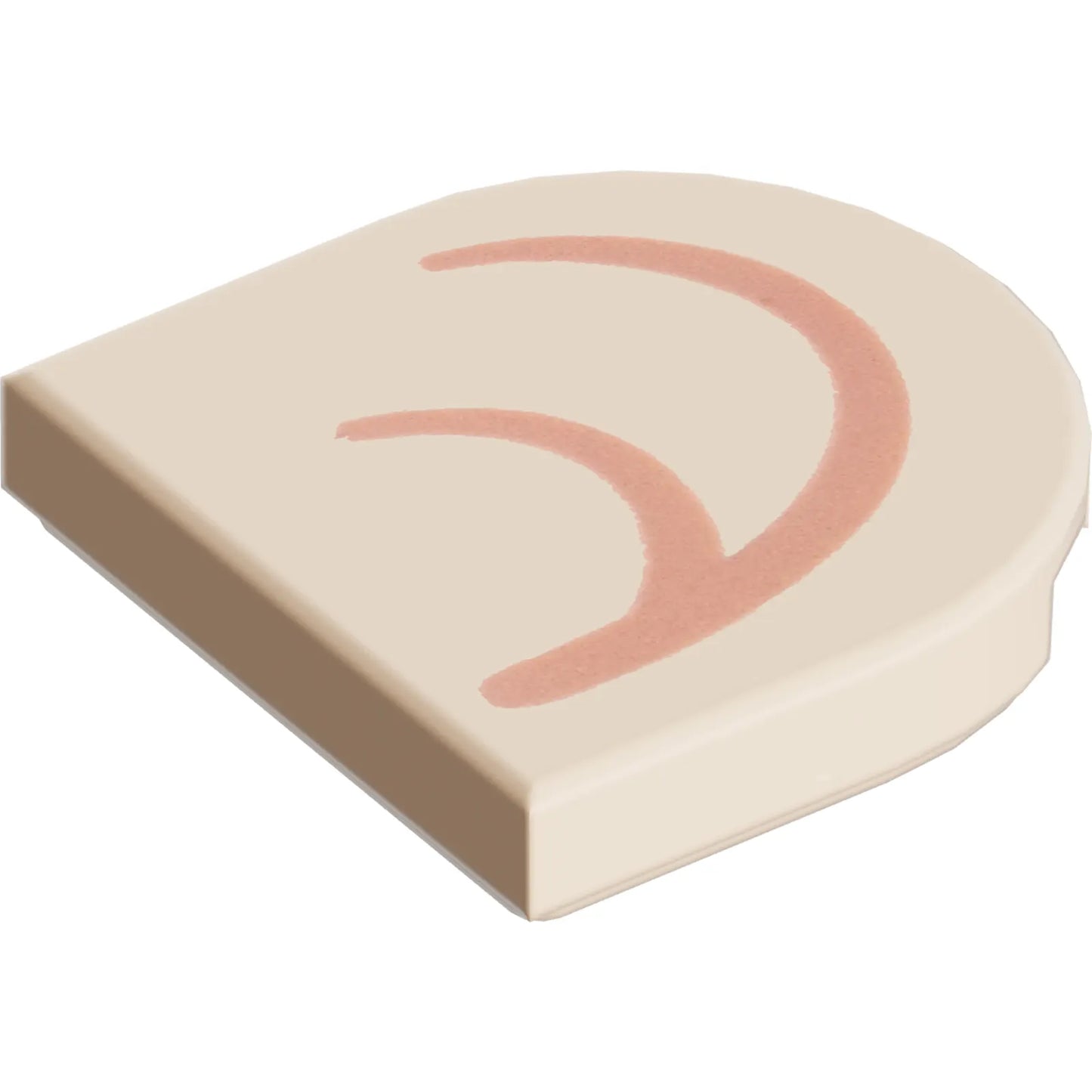 Part 5520pb003R - Tile, Round 2 x 2 Half Circle Extended with Medium Nougat Curved Lines Pattern Model Right Side (Super Mario Inner Ear)