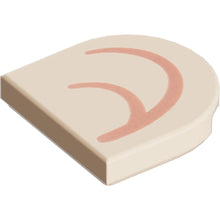 Part 5520pb003R - Tile, Round 2 x 2 Half Circle Extended with Medium Nougat Curved Lines Pattern Model Right Side (Super Mario Inner Ear)