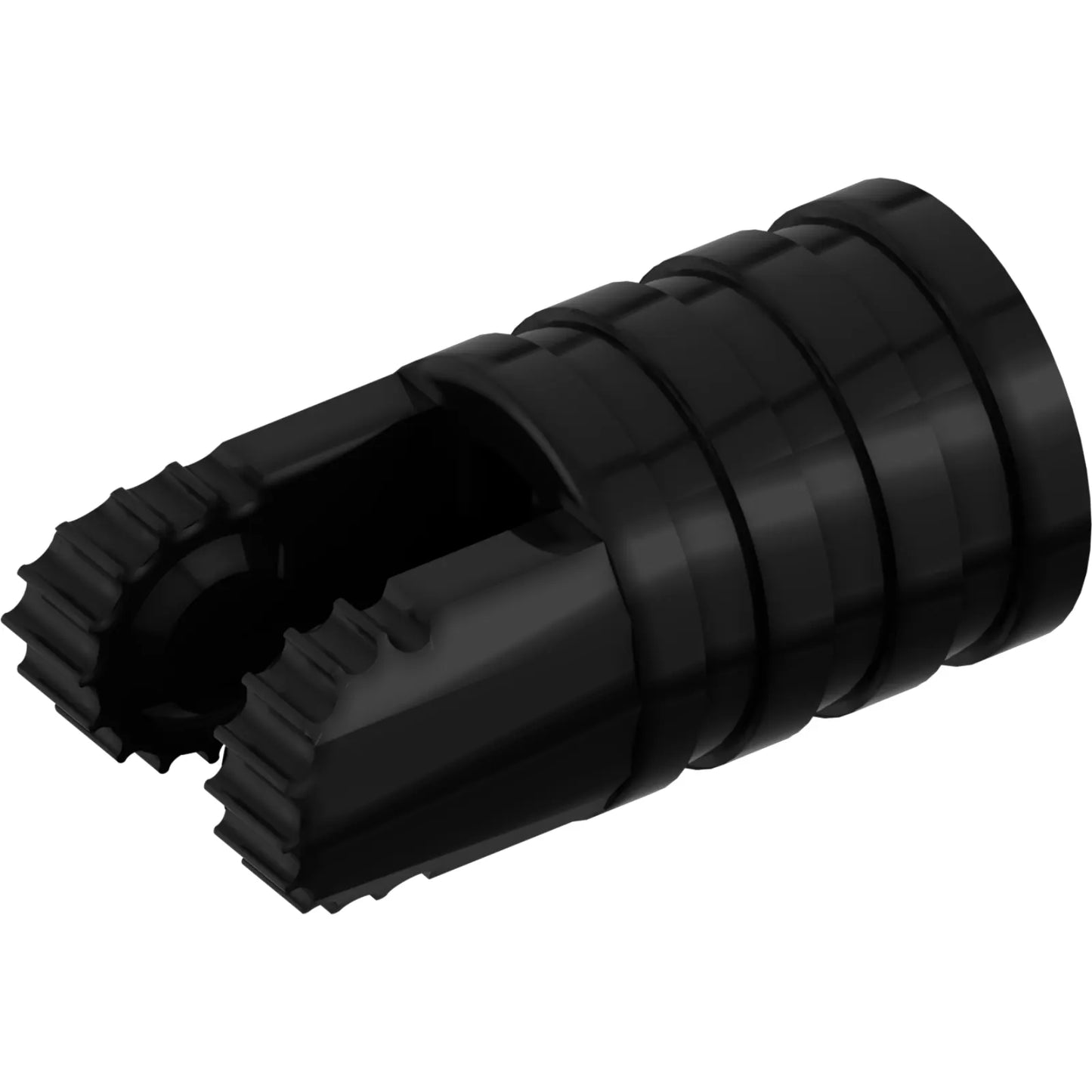 Part 57360 - Hinge Cylinder 1 x 2 Locking with 2 Fingers, 7 Teeth and Axle Hole on Ends without Slots