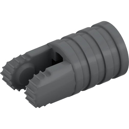 Part 57360 - Hinge Cylinder 1 x 2 Locking with 2 Fingers, 7 Teeth and Axle Hole on Ends without Slots