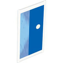 Part 57895pb129 - Glass for Window 1 x 4 x 6 with Blue Sky, White Moon, Bright Light Blue and Medium Blue Ocean / Sea Water Pattern
