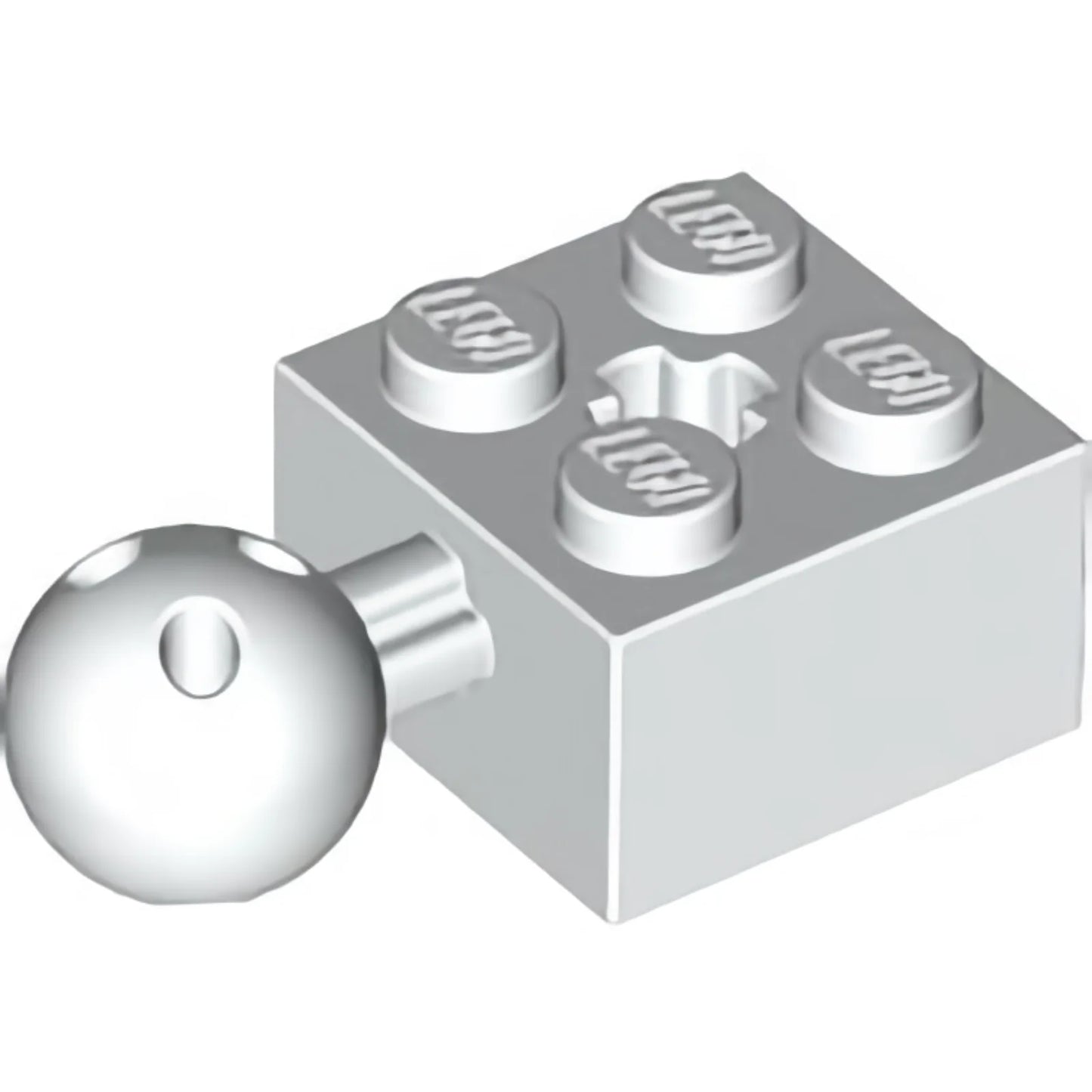 Part 57909b - Technic, Brick Modified 2 x 2 with Ball Joint and Axle Hole with 6 Holes in Ball