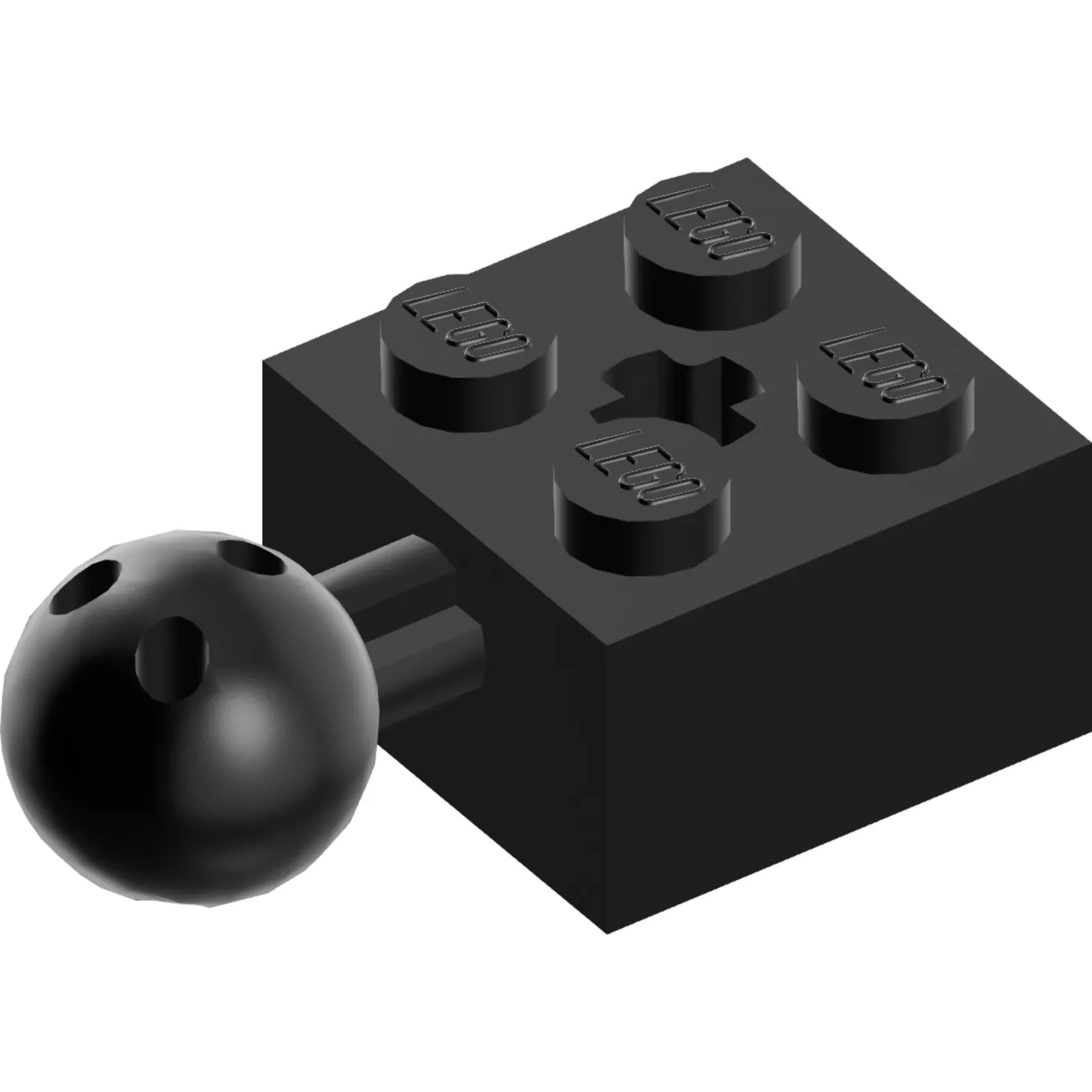 Part 57909b - Technic, Brick Modified 2 x 2 with Ball Joint and Axle Hole with 6 Holes in Ball