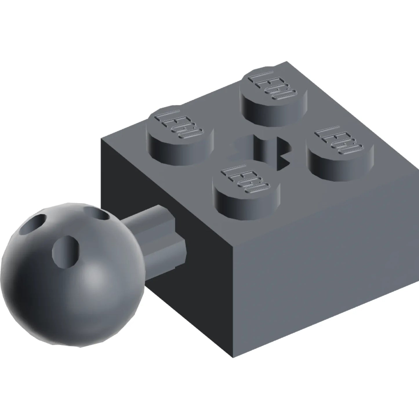 Part 57909b - Technic, Brick Modified 2 x 2 with Ball Joint and Axle Hole with 6 Holes in Ball
