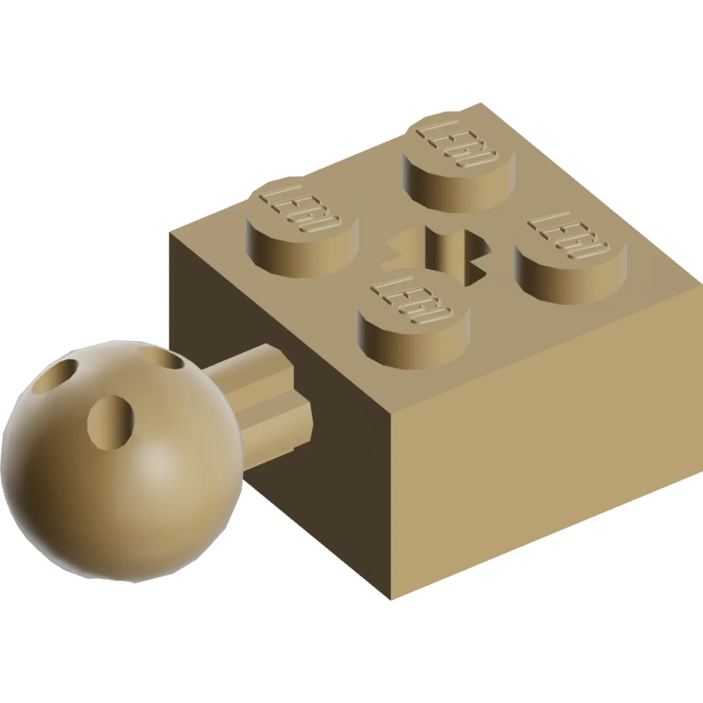Part 57909b - Technic, Brick Modified 2 x 2 with Ball Joint and Axle Hole with 6 Holes in Ball