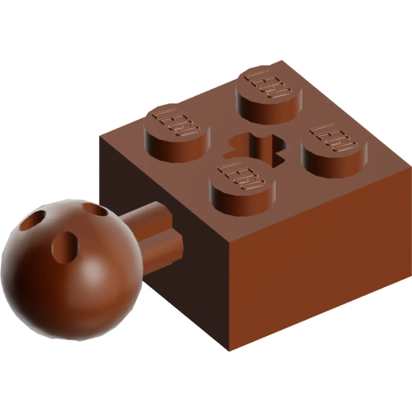 Part 57909b - Technic, Brick Modified 2 x 2 with Ball Joint and Axle Hole with 6 Holes in Ball