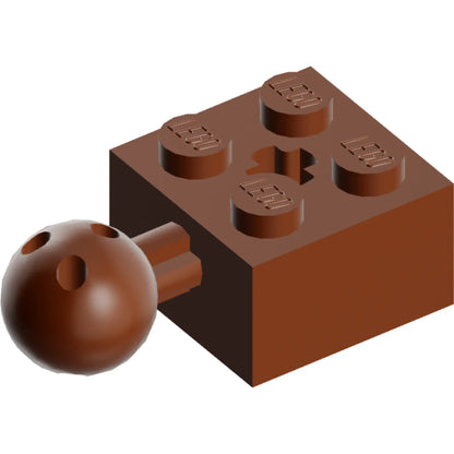 Part 57909b - Technic, Brick Modified 2 x 2 with Ball Joint and Axle Hole with 6 Holes in Ball