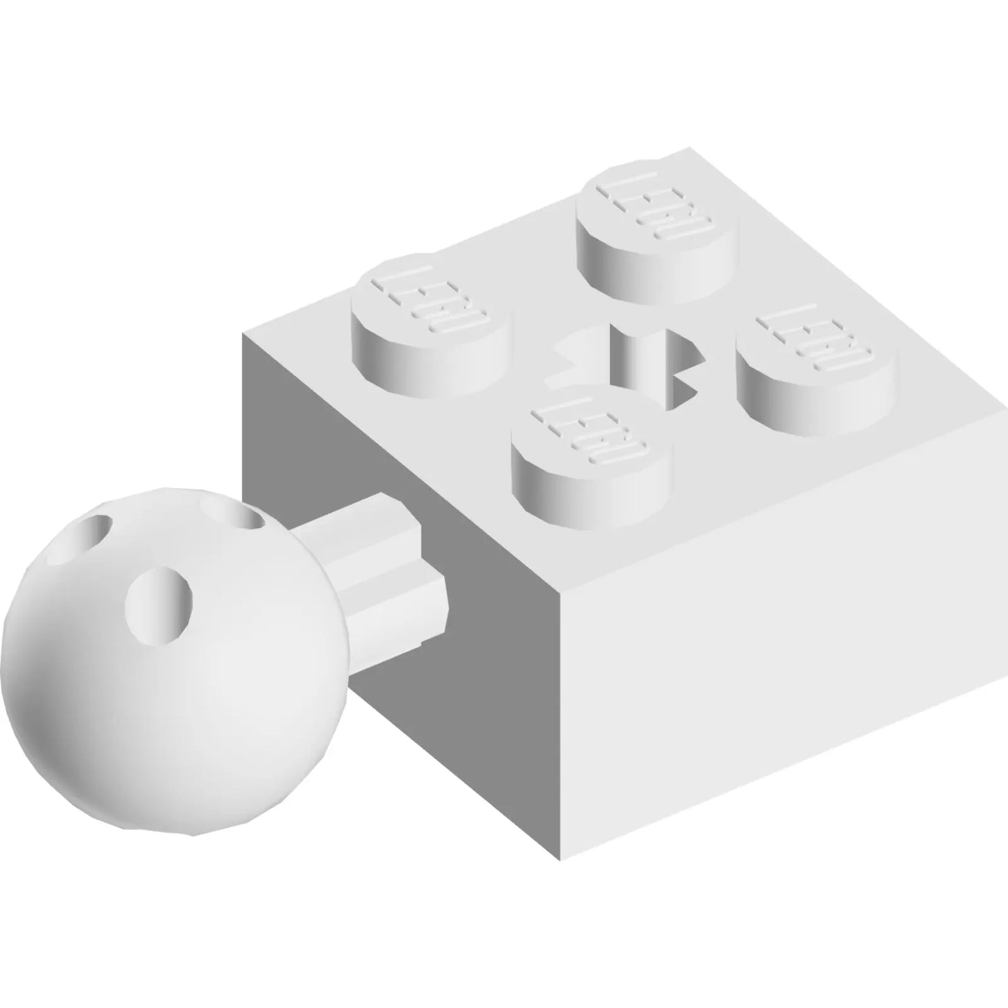 Part 57909b - Technic, Brick Modified 2 x 2 with Ball Joint and Axle Hole with 6 Holes in Ball