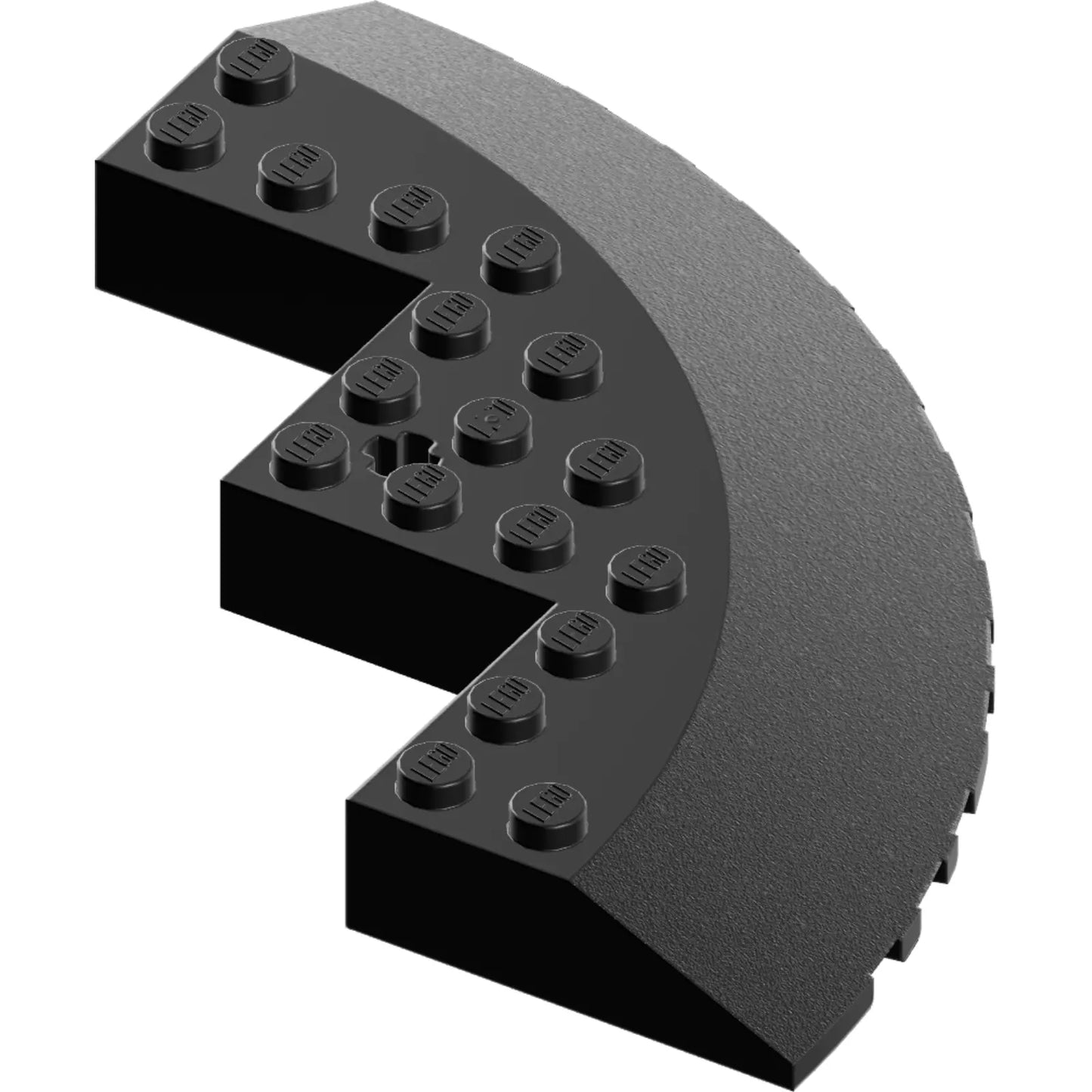 Part 58846 - Brick, Round Corner 10 x 10 with Slope 33 Edge, Axle Hole, Facet Cutout