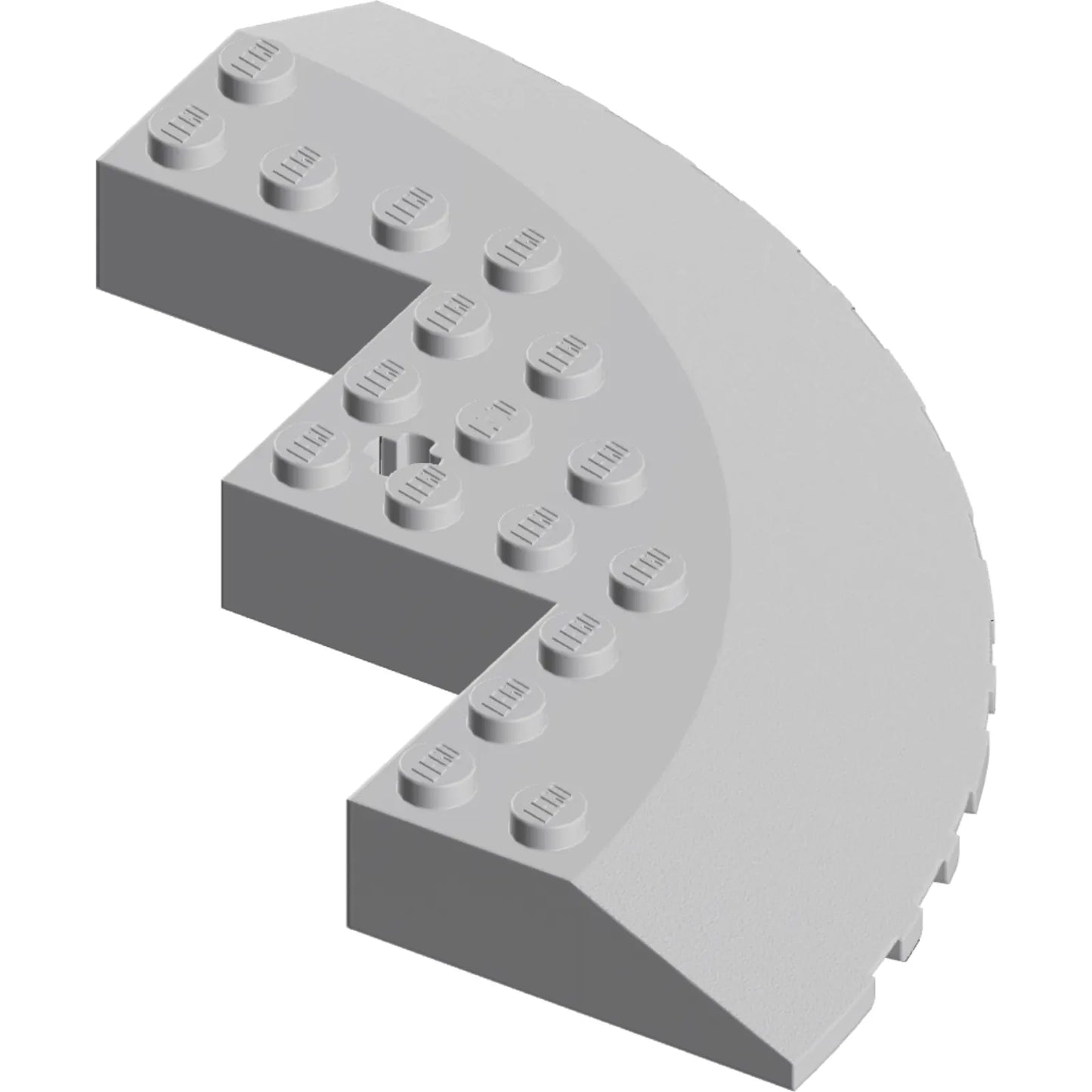 Part 58846 - Brick, Round Corner 10 x 10 with Slope 33 Edge, Axle Hole, Facet Cutout