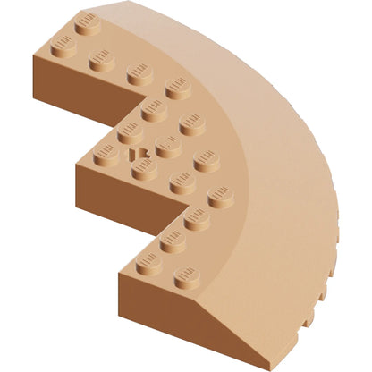 Part 58846 - Brick, Round Corner 10 x 10 with Slope 33 Edge, Axle Hole, Facet Cutout