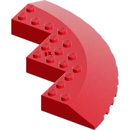 Part 58846 - Brick, Round Corner 10 x 10 with Slope 33 Edge, Axle Hole, Facet Cutout