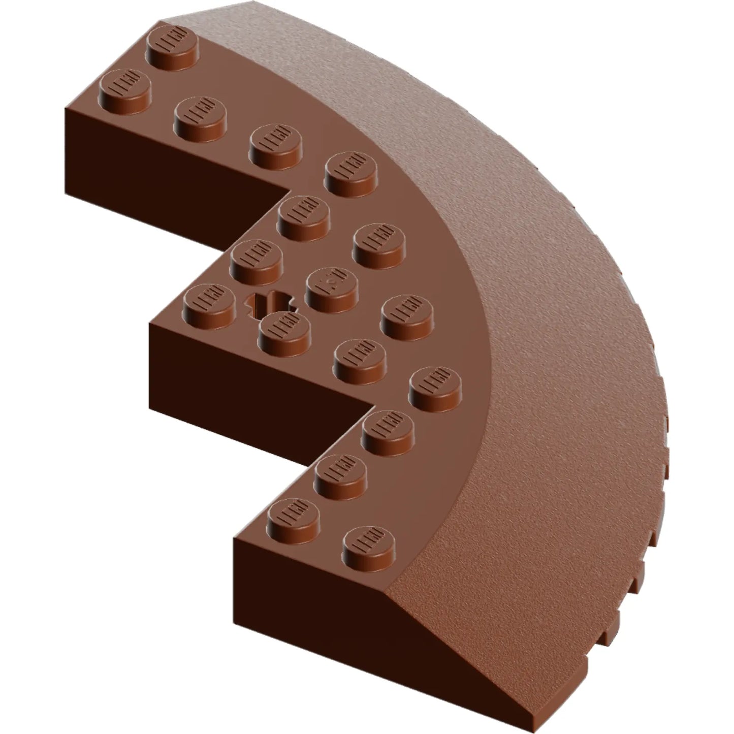 Part 58846 - Brick, Round Corner 10 x 10 with Slope 33 Edge, Axle Hole, Facet Cutout