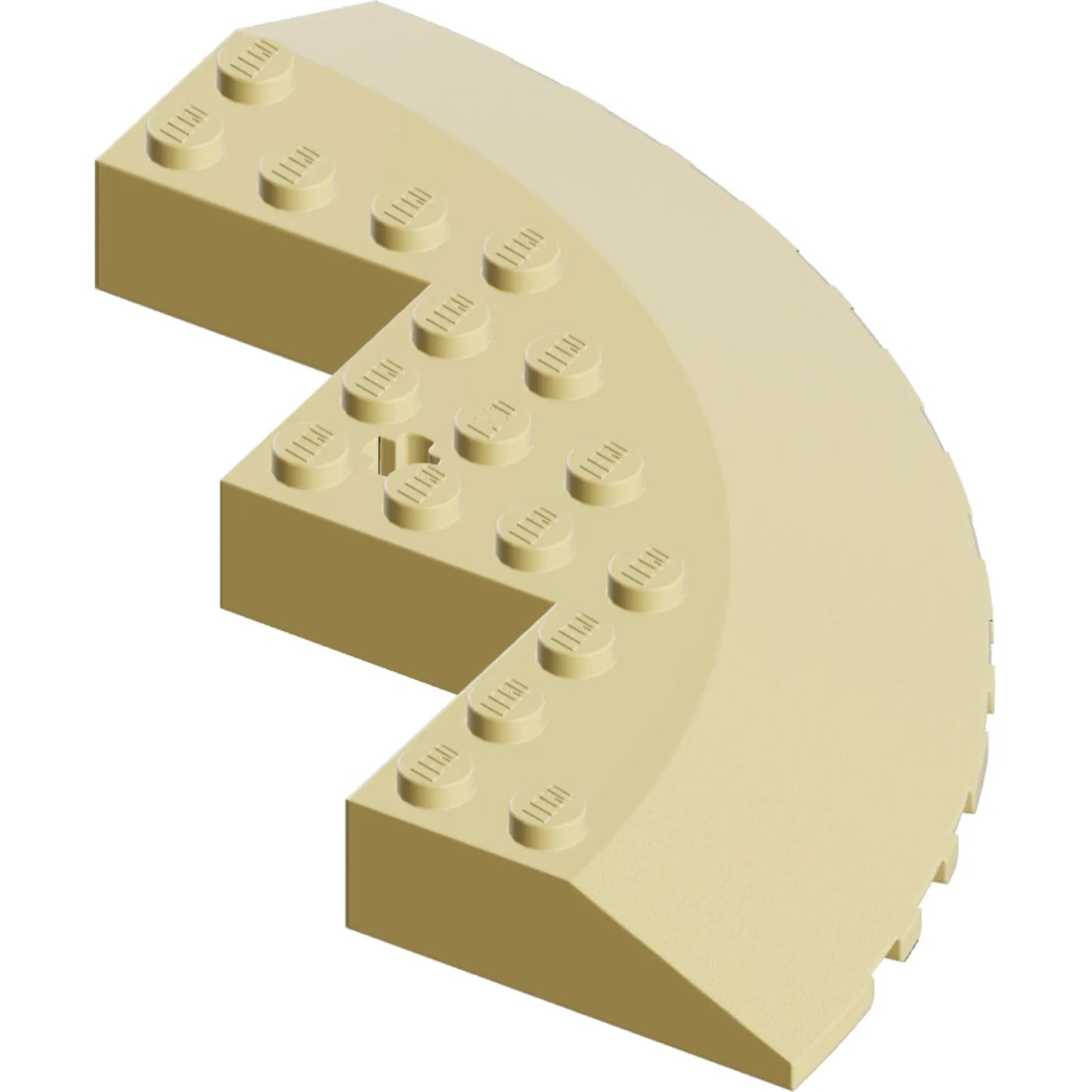 Part 58846 - Brick, Round Corner 10 x 10 with Slope 33 Edge, Axle Hole, Facet Cutout