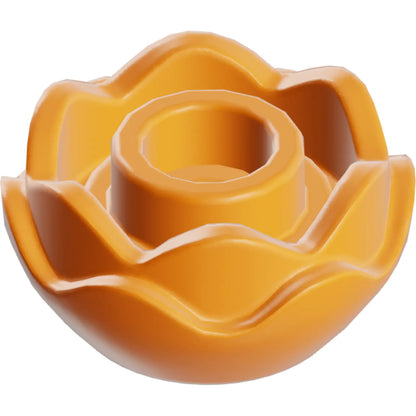 Part 5904 - Plant Flower Round with 2 Layers (Peony Rose) with Open Stud and Small Pin Hole