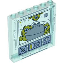 Part 59349pb236 - Panel 1 x 6 x 5 with Aliens and Rock Boulder on Screen with Buttons and Dials Pattern