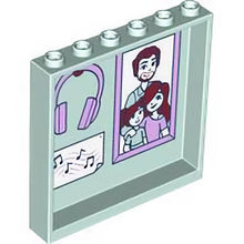 Part 59349pb305 - Panel 1 x 6 x 5 with Bathroom Mirror and Shower on Outside, Family Portrait and Headphones on Inside Pattern