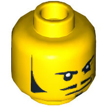 Part 3626cpb0756 - Minifigure, Head Male Sideburns, Moustache, Wrinkles and Smirk Pattern (Rodney Rathbone) - Hollow Stud