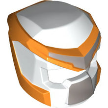 Part 11265pb01 - Minifigure, Headgear Helmet Space with Open Visor Small and Orange and Silver Markings Pattern