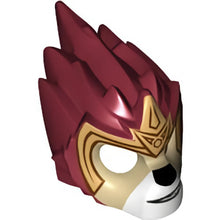 Part 11129pb04 - Minifigure, Headgear Mask Lion with Tan Face and Gold Crown Pattern