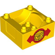 Part 98456pb03 - Duplo, Train Cab / Tender Base with Bottom Tubes with Box and Arrows Pattern on Both Sides