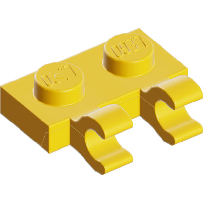 Teil 60470b – Platte, modifiziert 1 x 2 mit 2 offenen O-Clips (horizontaler Griff)