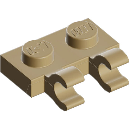 Teil 60470b – Platte, modifiziert 1 x 2 mit 2 offenen O-Clips (horizontaler Griff)