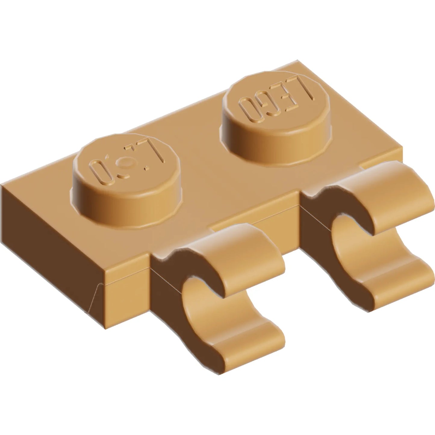 Teil 60470b – Platte, modifiziert 1 x 2 mit 2 offenen O-Clips (horizontaler Griff)