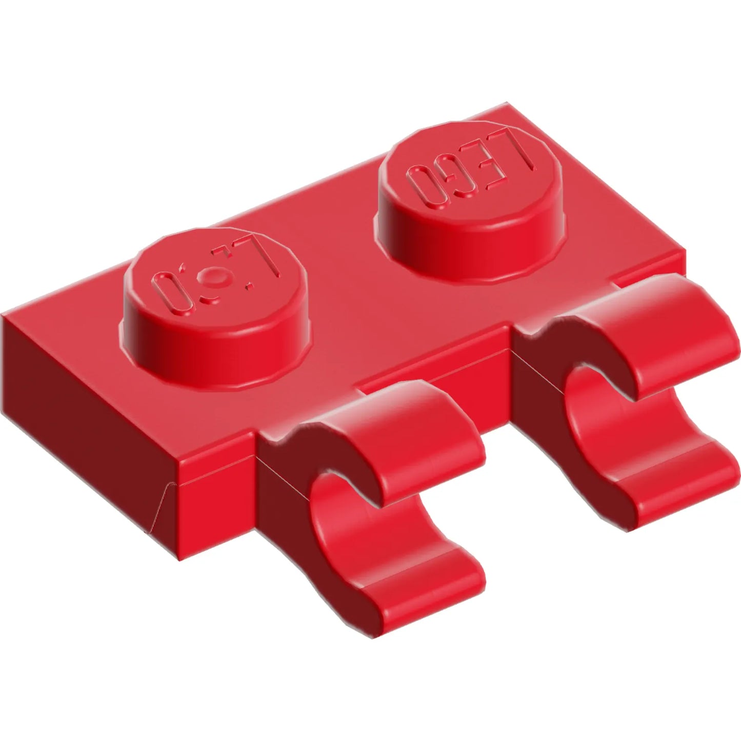 Teil 60470b – Platte, modifiziert 1 x 2 mit 2 offenen O-Clips (horizontaler Griff)