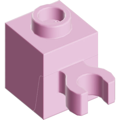 Part 60475b - Brick, Modified 1 x 1 with Open O Clip (Vertical Grip) - Hollow Stud