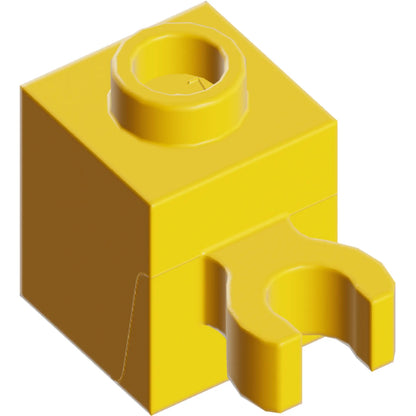 Part 60475b - Brick, Modified 1 x 1 with Open O Clip (Vertical Grip) - Hollow Stud