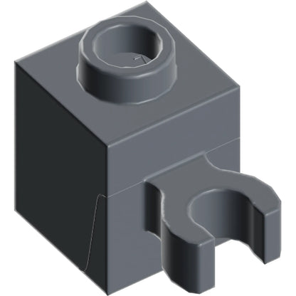 Part 60475b - Brick, Modified 1 x 1 with Open O Clip (Vertical Grip) - Hollow Stud