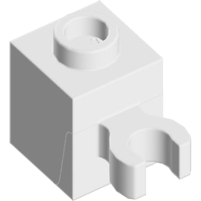 Part 60475b - Brick, Modified 1 x 1 with Open O Clip (Vertical Grip) - Hollow Stud