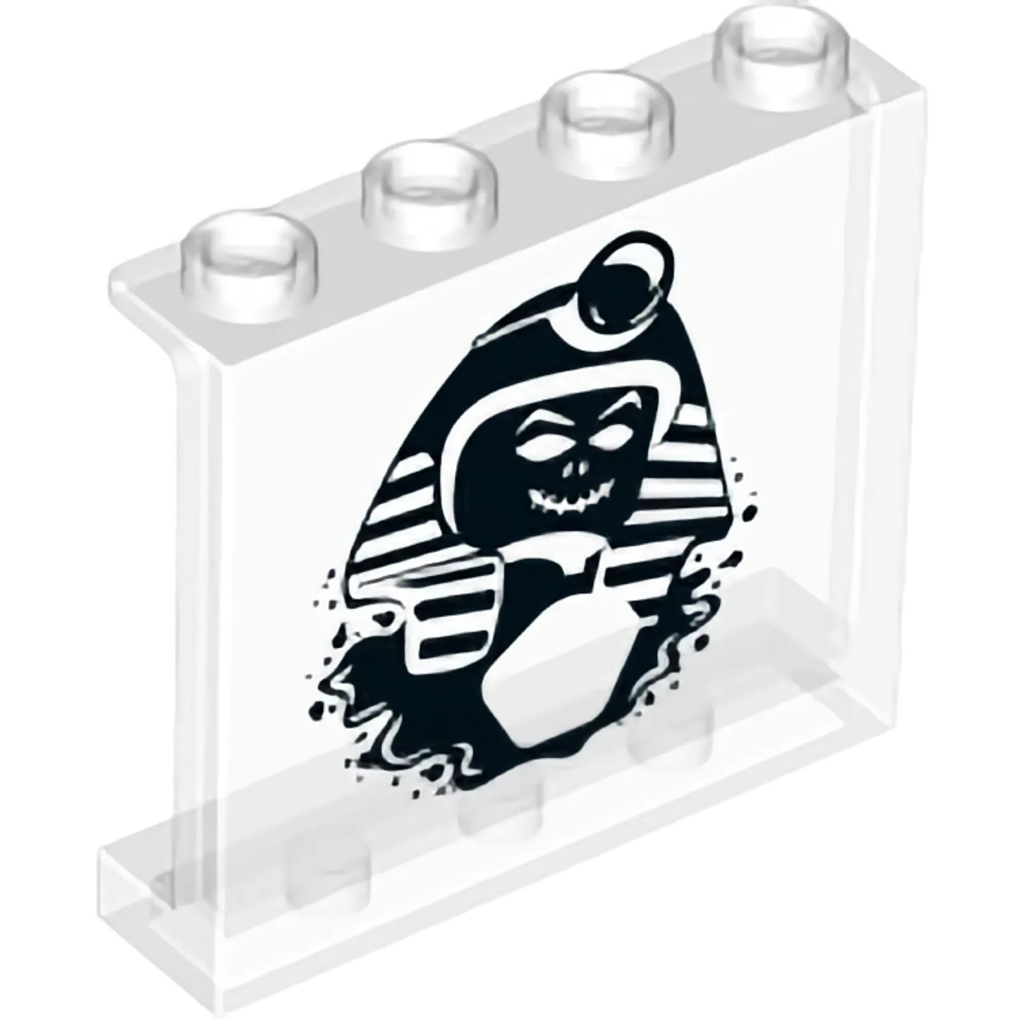 Part 60581pb138 - Panel 1 x 4 x 3 with Side Supports - Hollow Studs with Black Undead Pharaoh Pattern